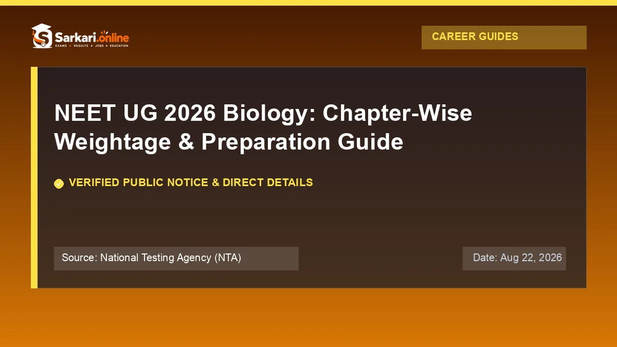 Official update notice: NEET UG 2026 Biology: Chapter-Wise Weightage & Preparation Guide — Sarkari.online