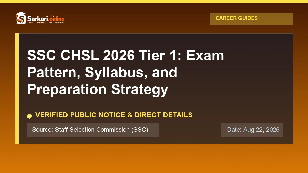Official update notice: SSC CHSL 2026 Tier 1: Exam Pattern, Syllabus, and Preparation Strategy — Sarkari.online