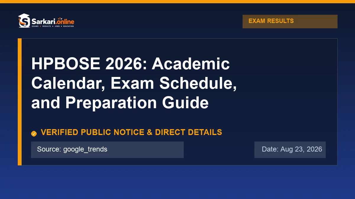Official update notice: HPBOSE 2026: Academic Calendar, Exam Schedule, and Preparation Guide — Sarkari.online