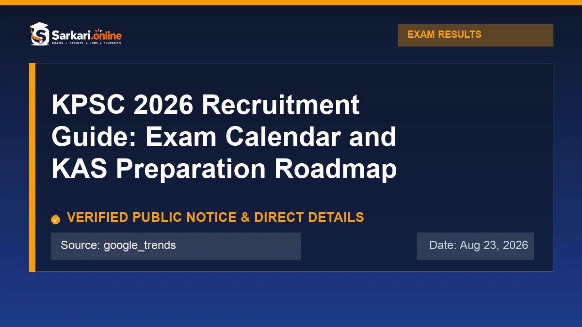 Official update notice: KPSC 2026 Recruitment Guide: Exam Calendar and KAS Preparation Roadmap — Sarkari.online