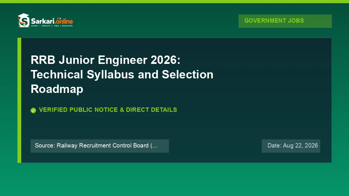 Official update notice: RRB Junior Engineer 2026: Technical Syllabus and Selection Roadmap — Sarkari.online